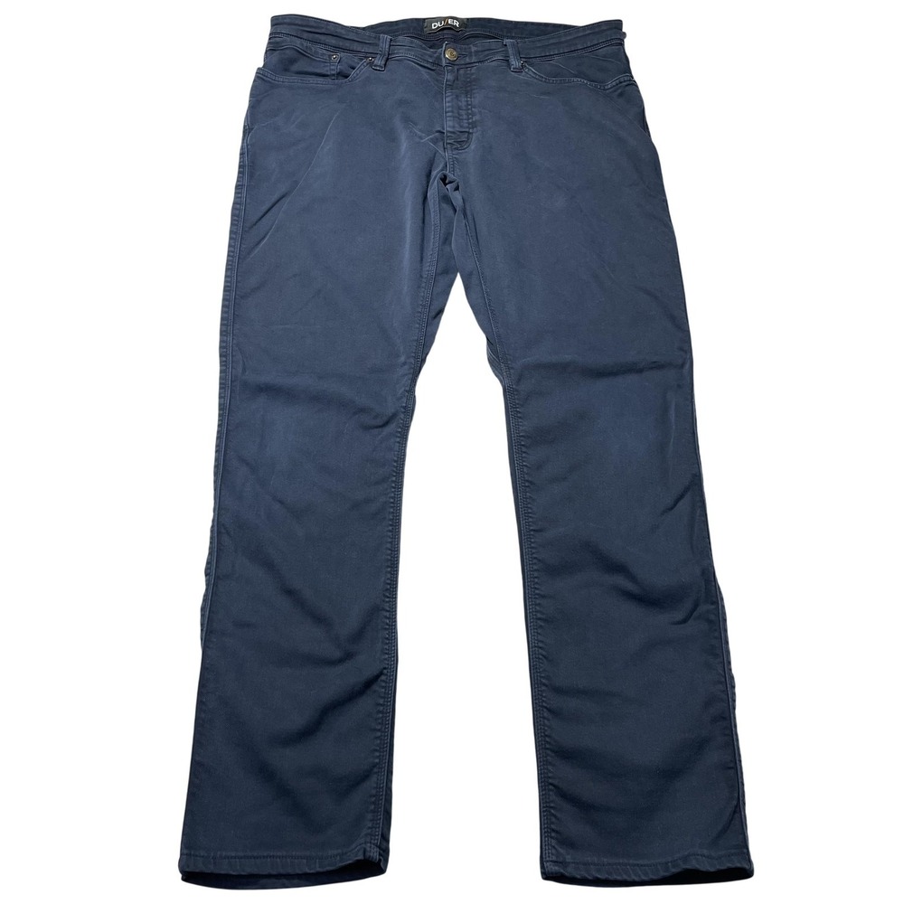 DU/ER N2X Relaxed Taper Pants Mens 38x34 Blue Stretch Chino Casual Everyday Wear